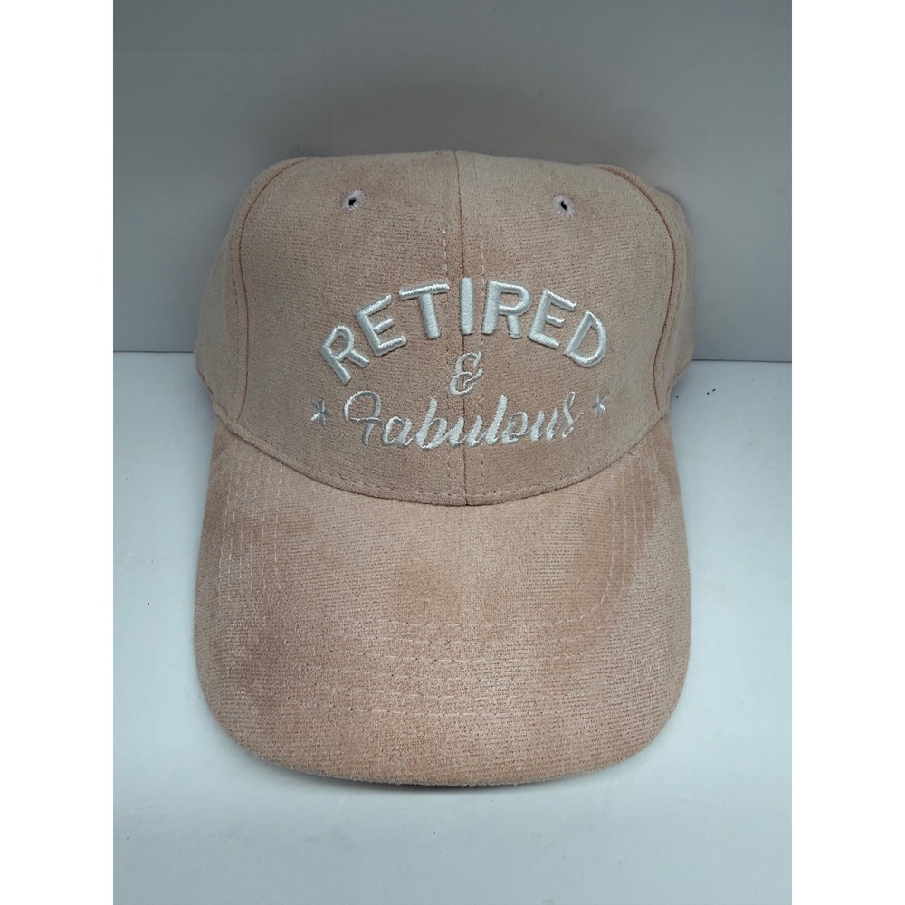 Pavilion Retired & Fabulous Pink Faux Suede Baseball Cap Hat Adjustable NWT